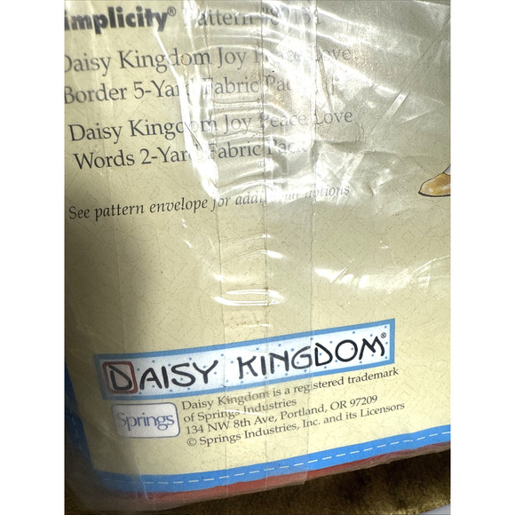 Daisy Kingdom Red Christmas Dress Fabric 5 Yrds Joy Peace Love Border Cotton NOS - Picture 5 of 13